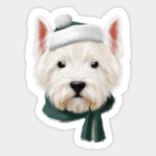 Cute West Highland White Terrier Drawing Sticker